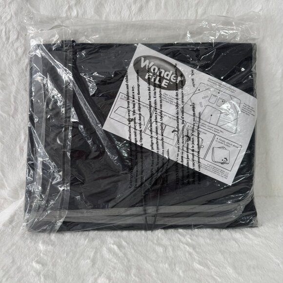 Wonder File Portable Foldable Organizer With Pockets & Strap Black/Gray New - Picture 2 of 4